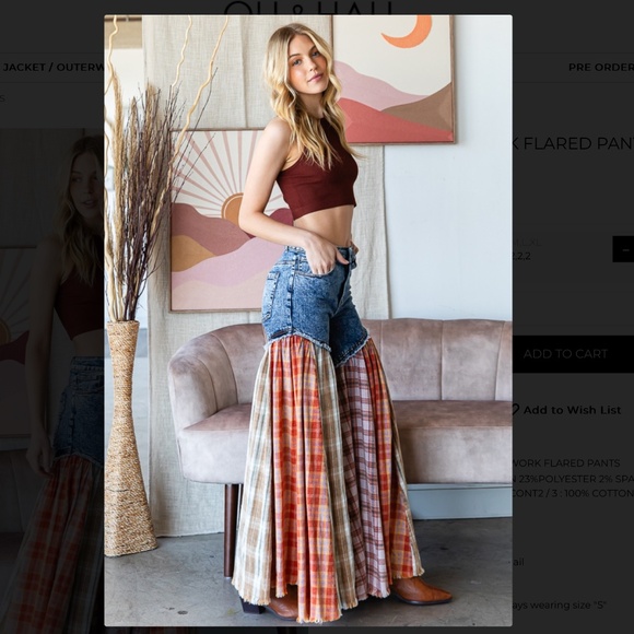 Oli and Hali “ Anchorage “ OLI & HALI Fabric Flare JEAN PANTS SR1 - Picture 5 of 6